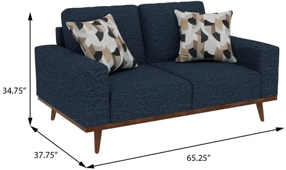 Heath Navy Blue Loveseat