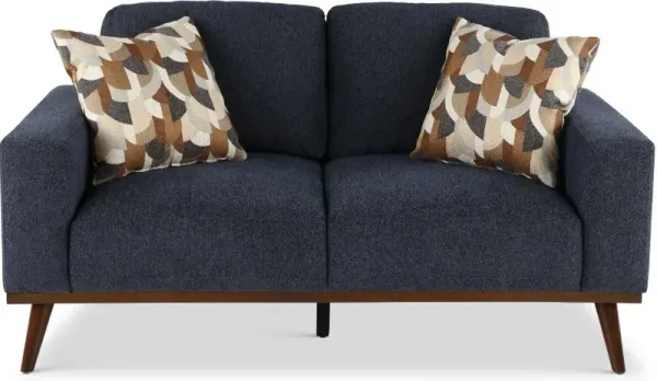 Heath Navy Blue Loveseat
