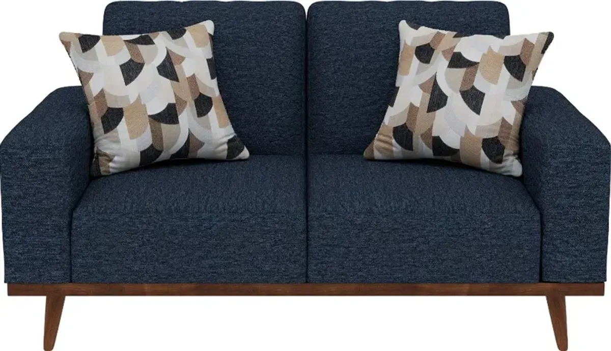 Heath Navy Blue Loveseat