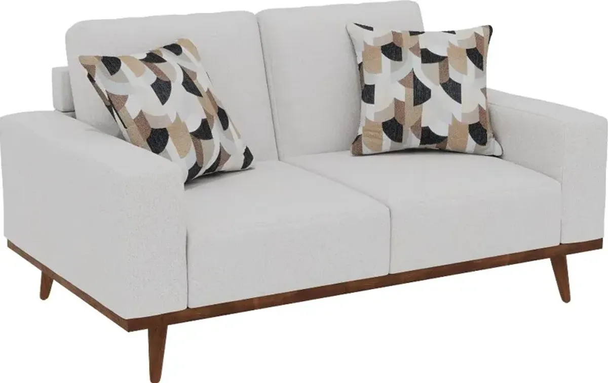 Heath White Loveseat