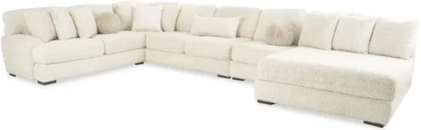 Hendrix Ivory 4 Piece Sectional with Double Chaise