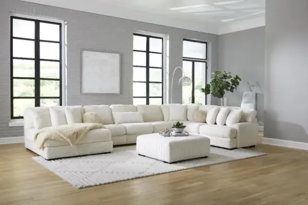 Hendrix Ivory 4 Piece Sectional with Double Chaise