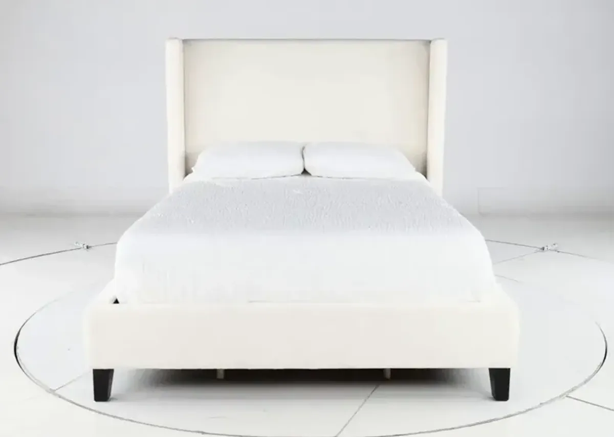 Angel Ivory White Queen Upholstered Bed