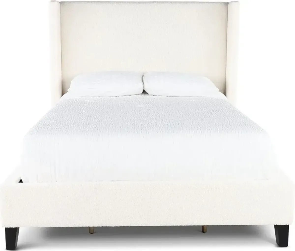 Angel Ivory White Queen Upholstered Bed