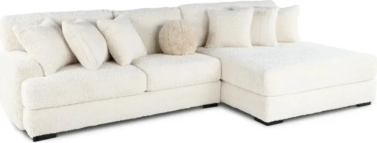 Hendrix Ivory 2 Piece Sectional with Double Chaise