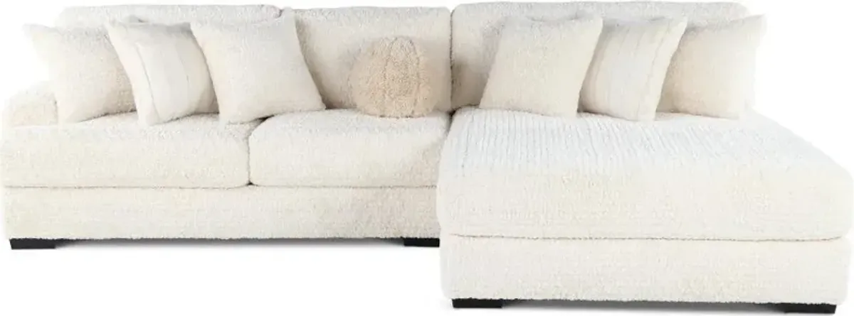 Hendrix Ivory 2 Piece Sectional with Double Chaise