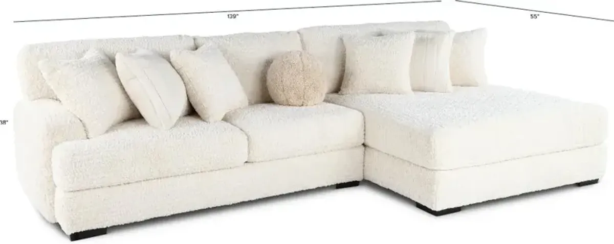 Hendrix Ivory 2 Piece Sectional with Double Chaise