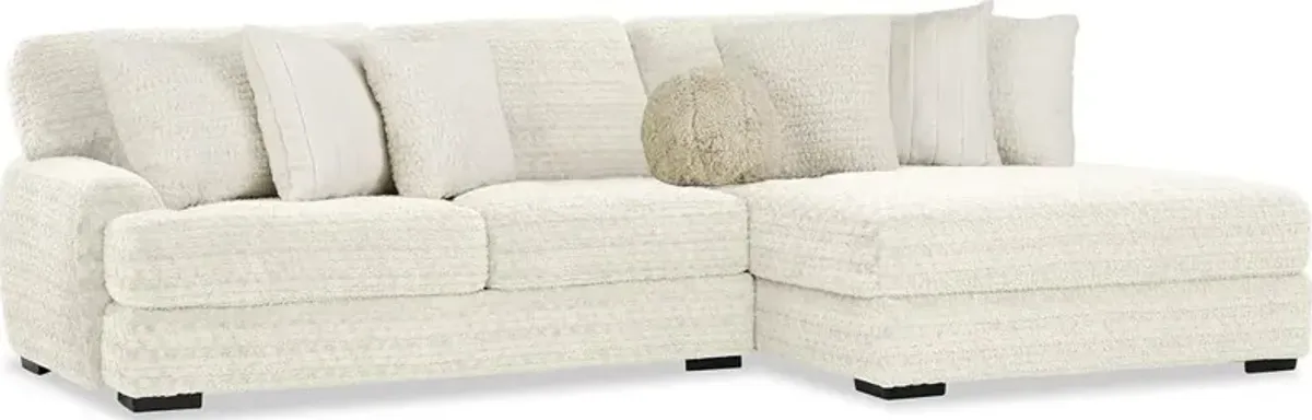 Hendrix Ivory 2 Piece Sectional with Double Chaise