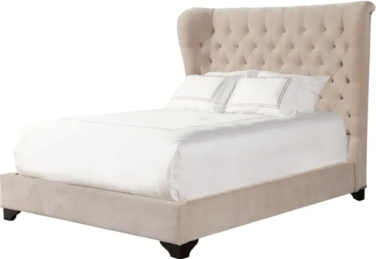 Chloe Natural King Upholstered Bed