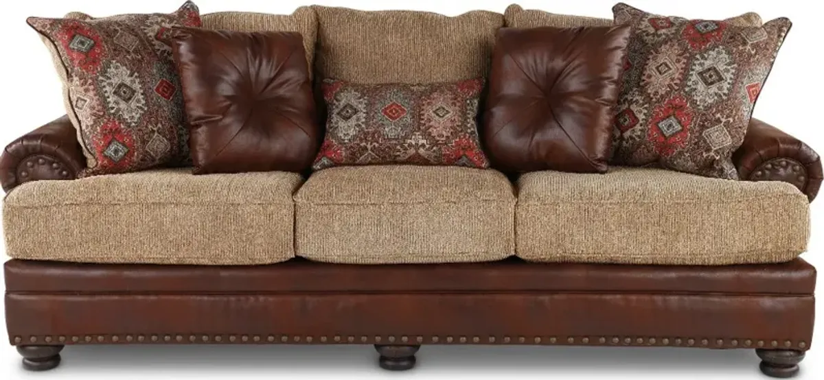 Laramie Two-Tone Brown Sofa