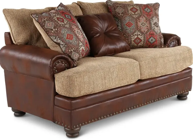 Laramie Two-Tone Brown Loveseat