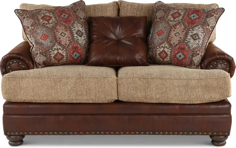 Laramie Two-Tone Brown Loveseat