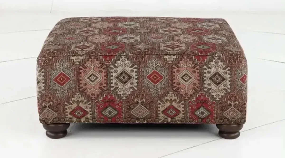 Laramie Red and Brown Accent Ottoman