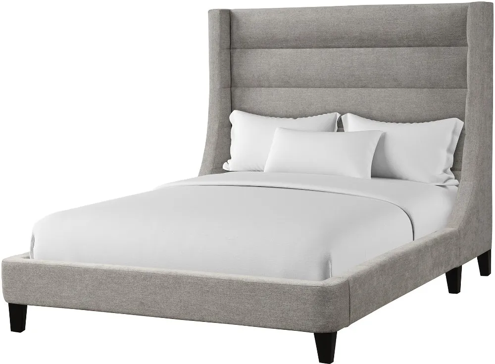 Jacob Gray Queen Upholstered Bed