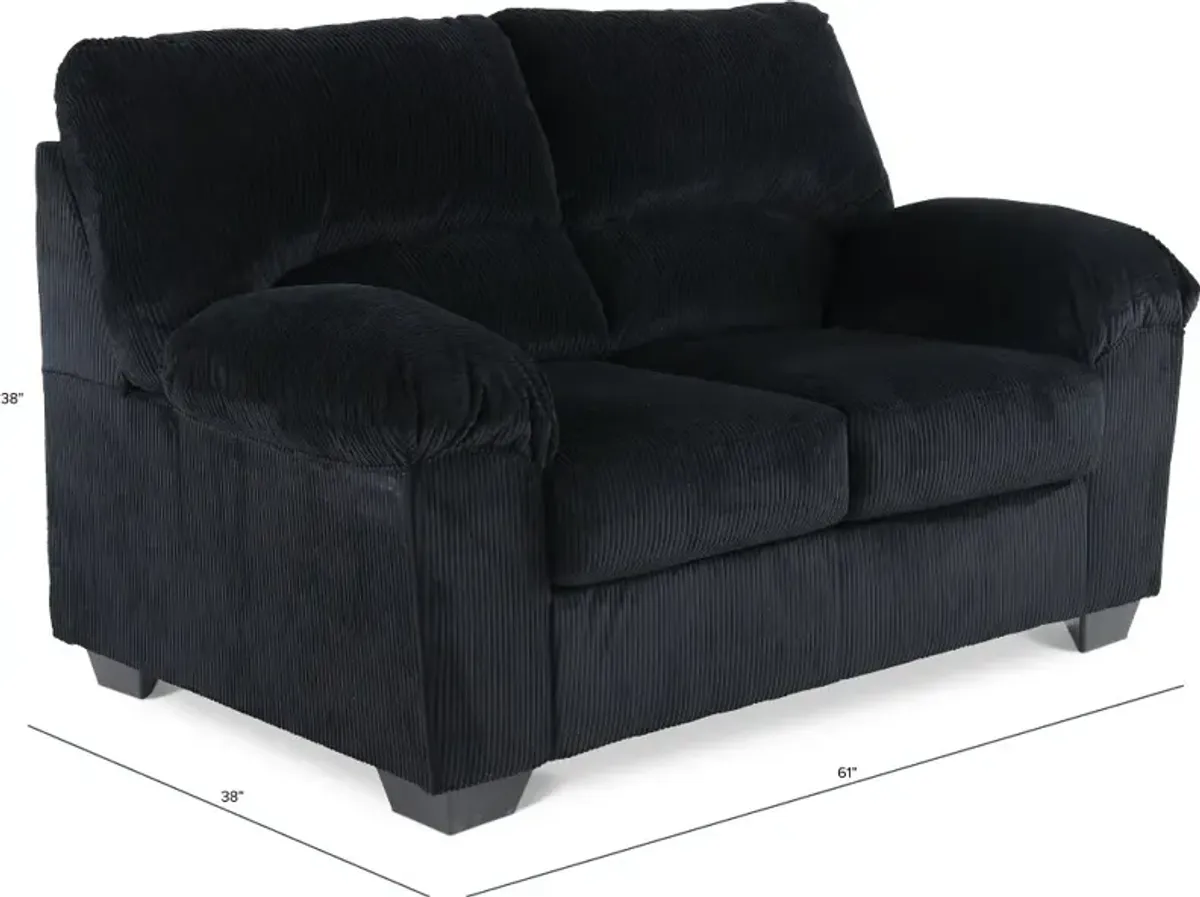 SimpleJoy Black Loveseat