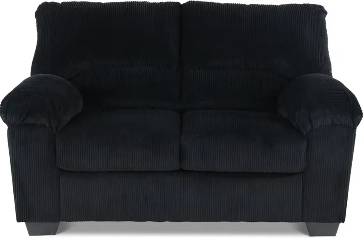 SimpleJoy Black Loveseat