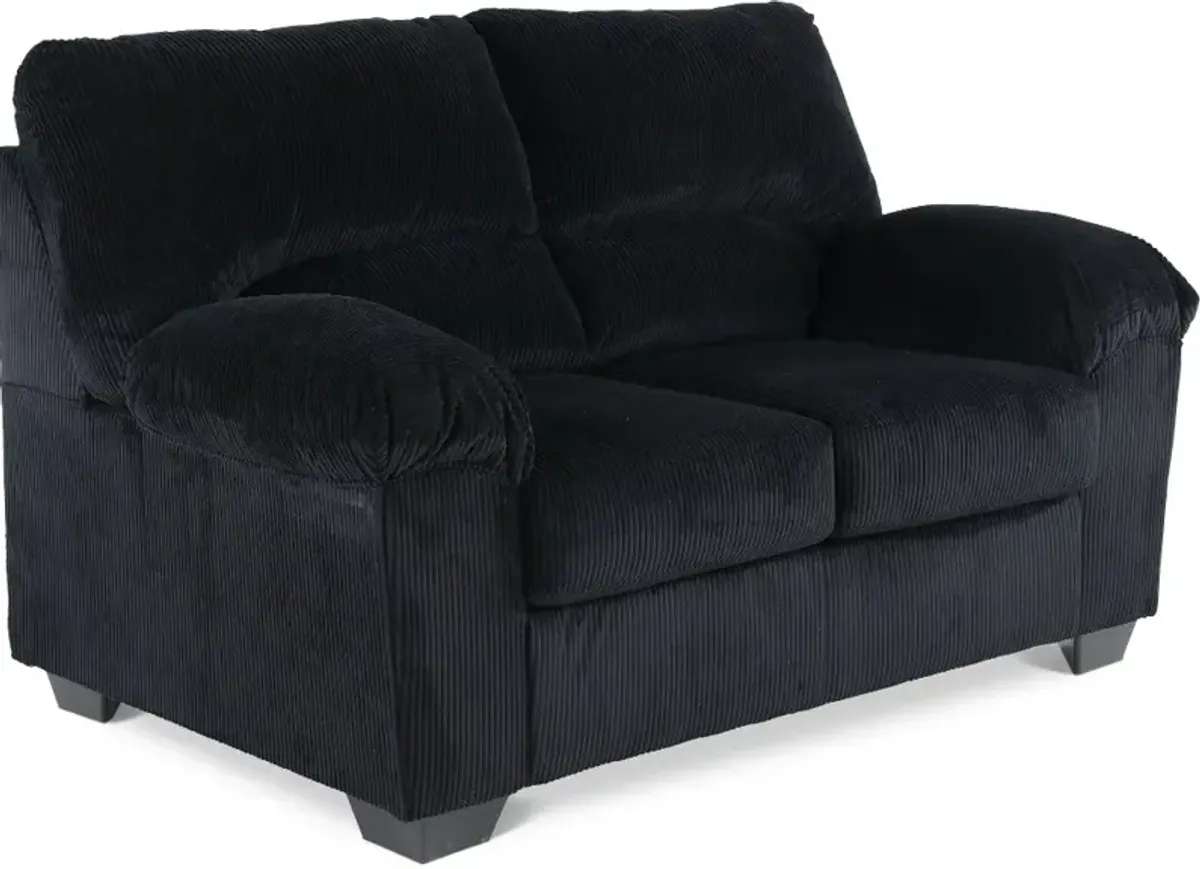 SimpleJoy Black Loveseat