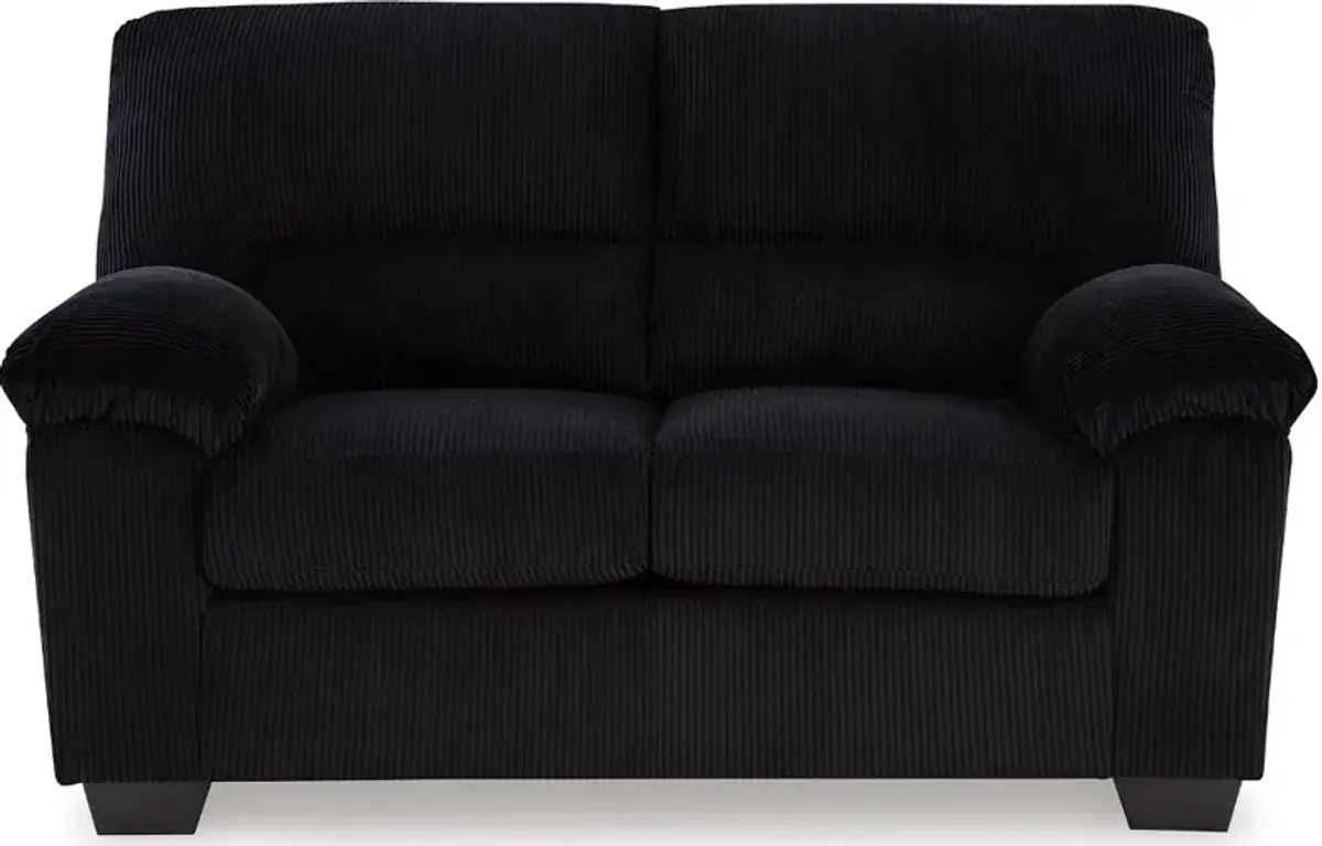 SimpleJoy Black Loveseat