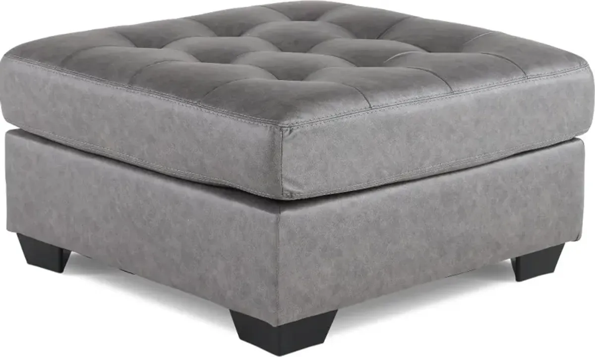 Clairette Gray Ottoman