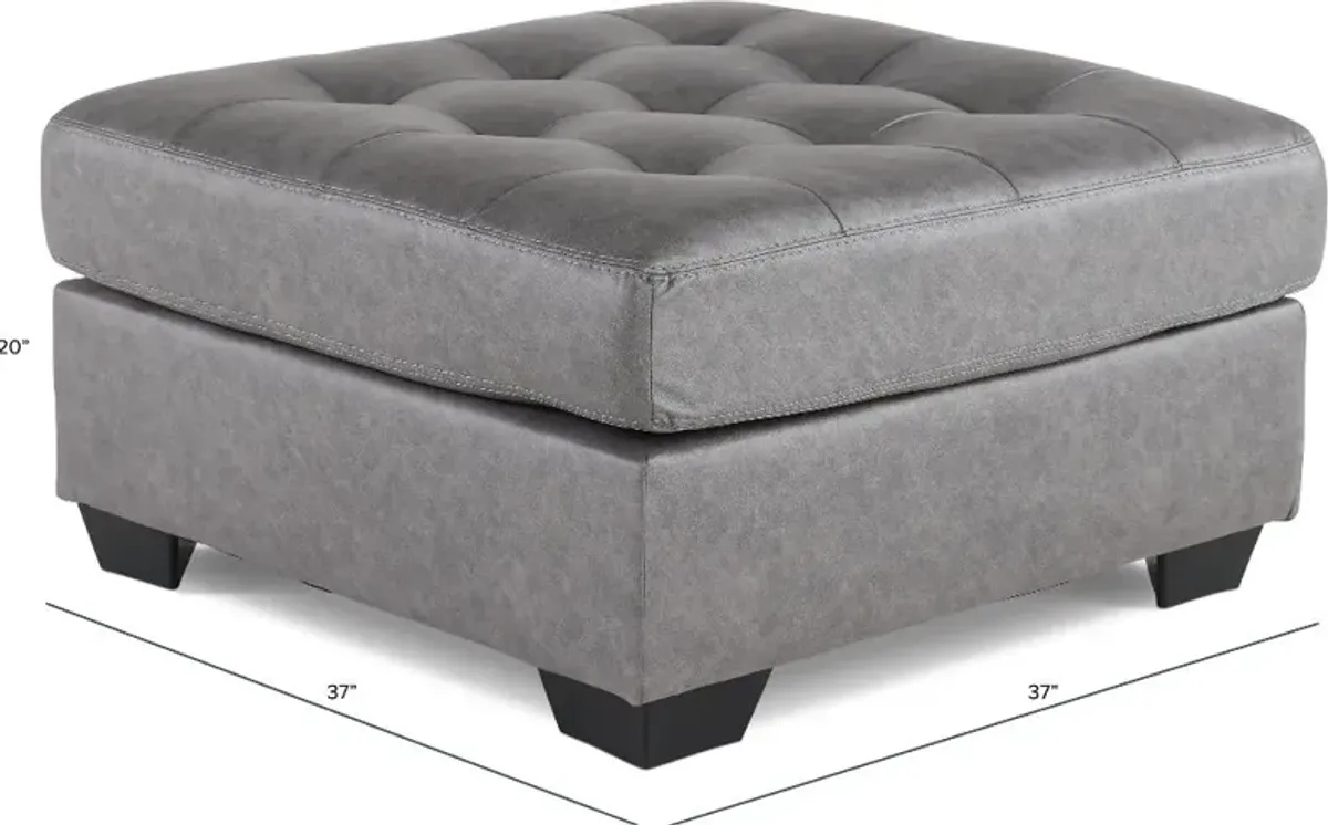 Clairette Gray Ottoman