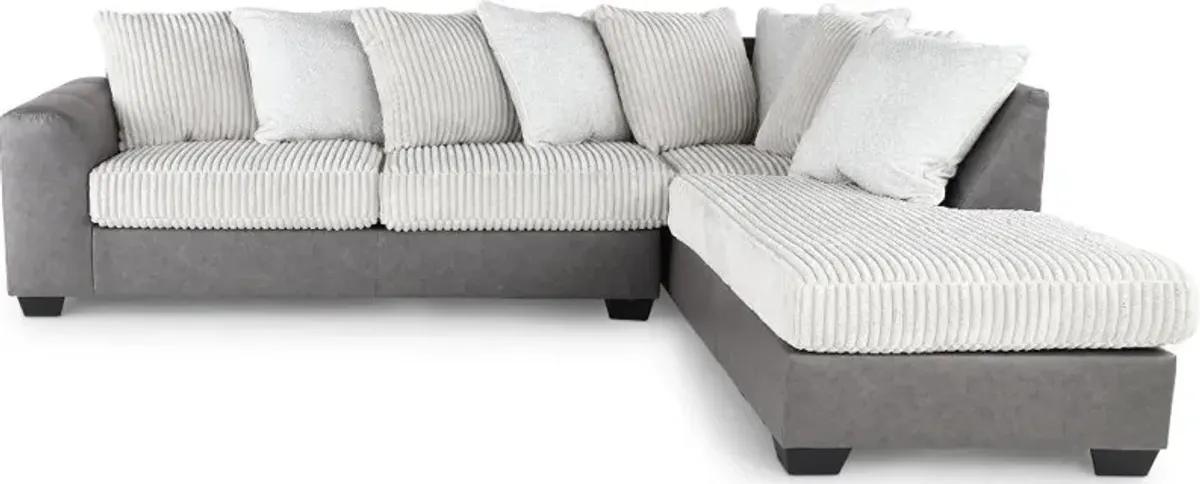 Clairette Two-Tone Gray 2 Piece Sectional