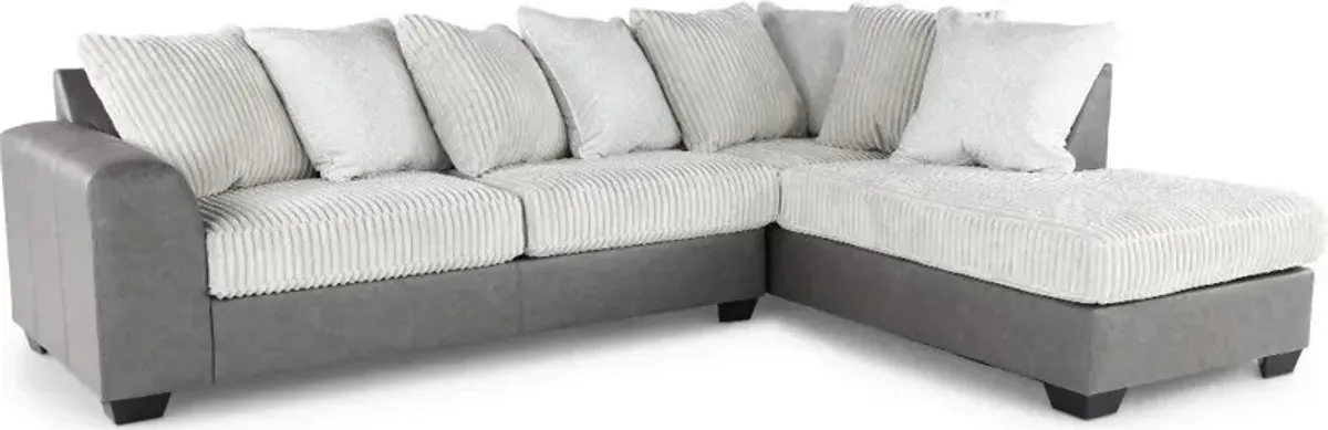 Clairette Two-Tone Gray 2 Piece Sectional