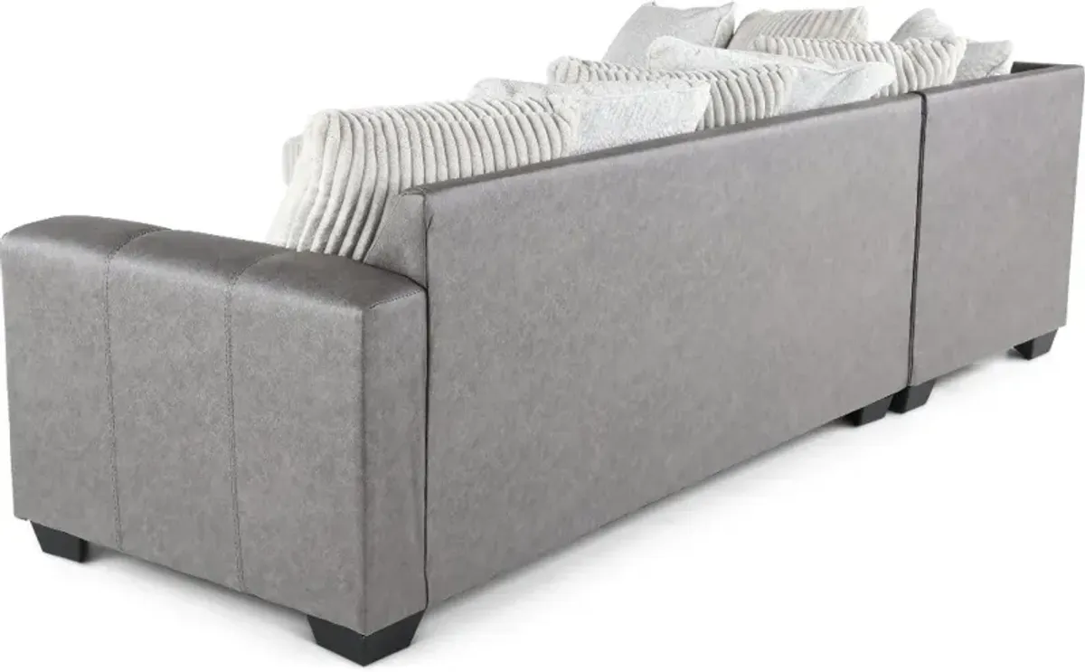 Clairette Two-Tone Gray 2 Piece Sectional