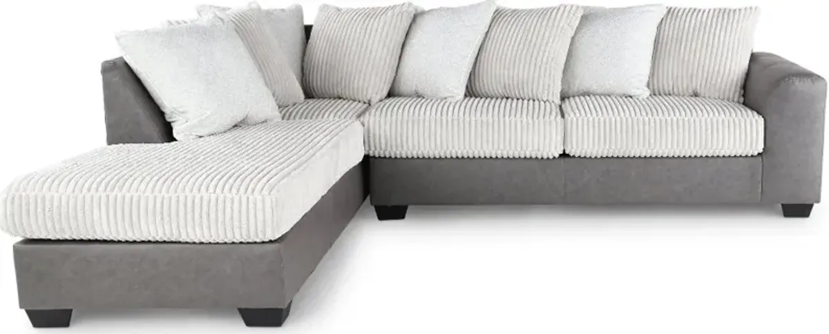 Clairette Two-Tone Gray 2 Piece Sectional