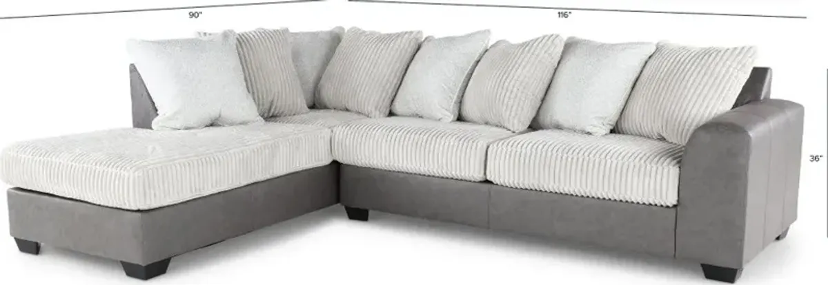 Clairette Two-Tone Gray 2 Piece Sectional