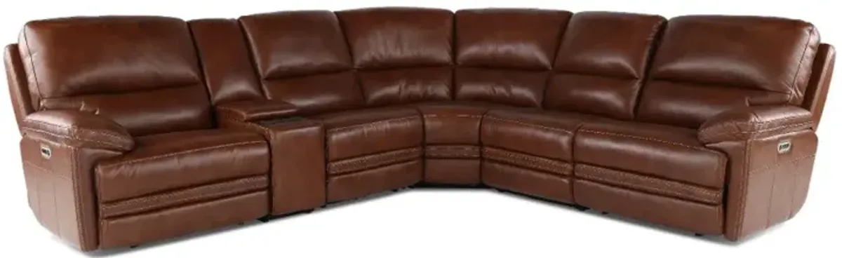 David Brown 6-Piece Power Reclining Sectional with Power Headrest and Lumbar
