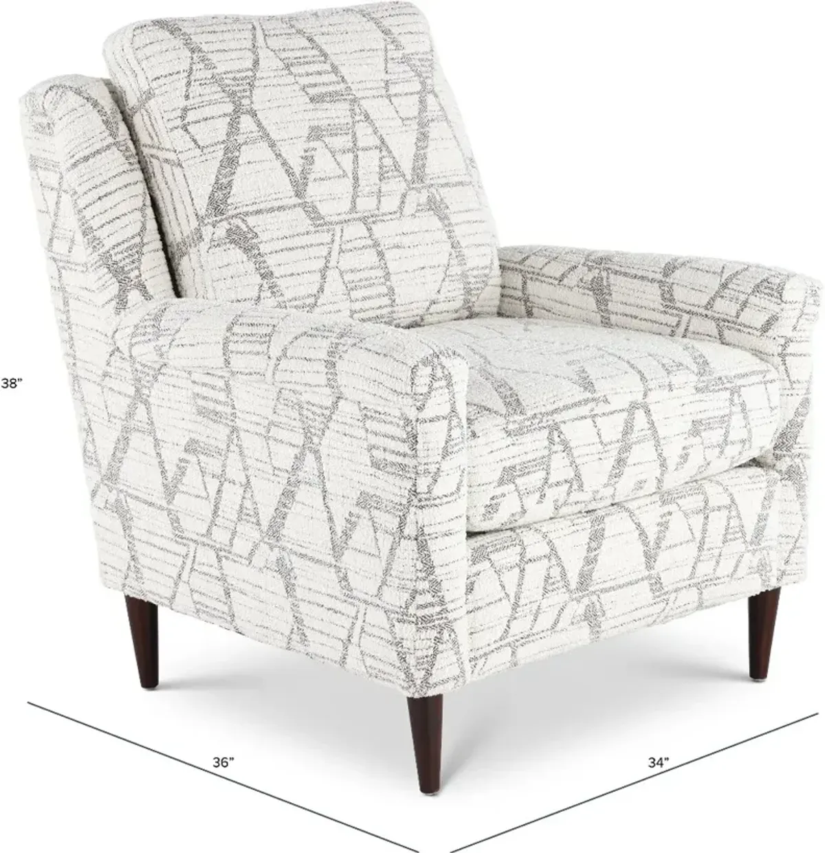 Birdie Drumbeat White Accent Chair