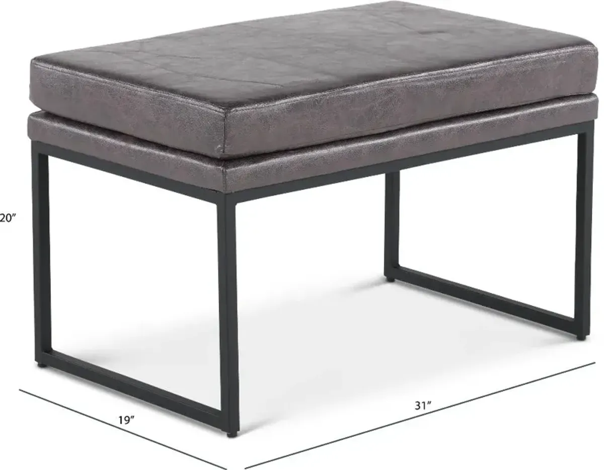 Gray Upholstered Accent Ottoman