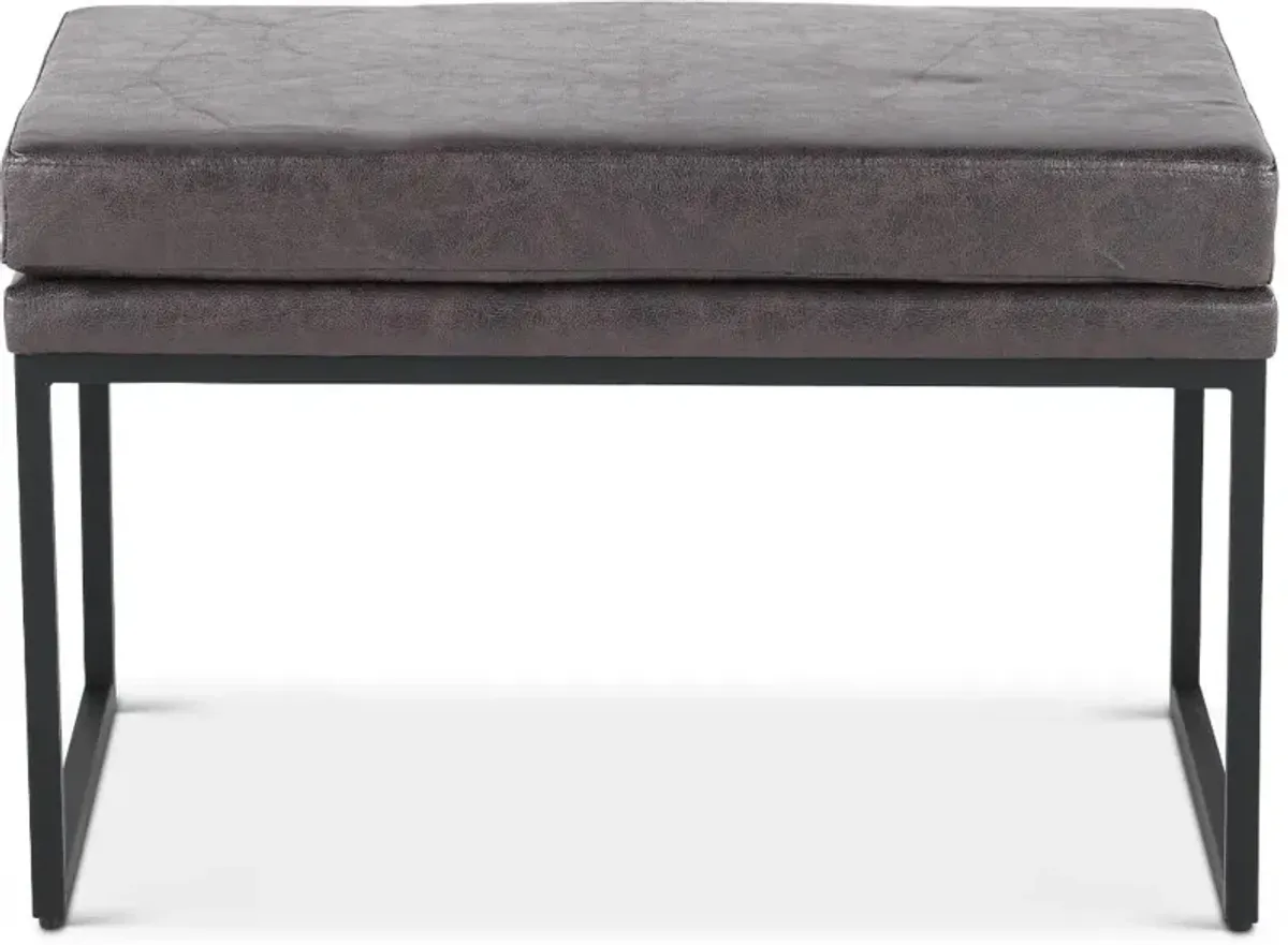 Gray Upholstered Accent Ottoman