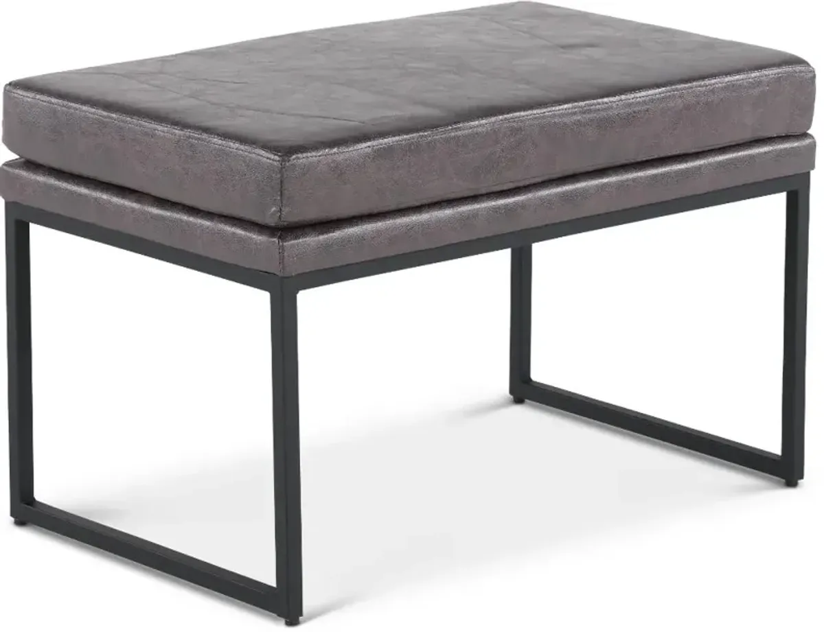 Gray Upholstered Accent Ottoman