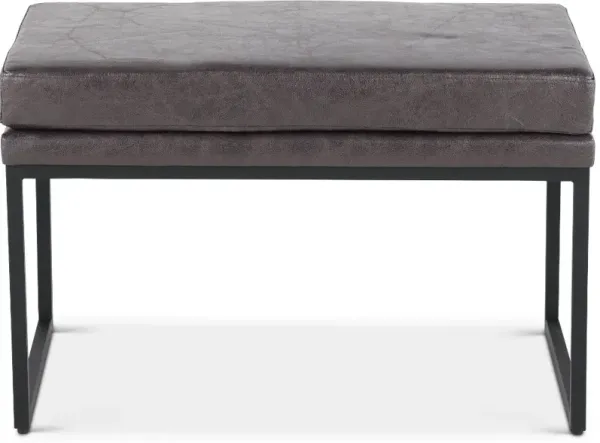Gray Upholstered Accent Ottoman