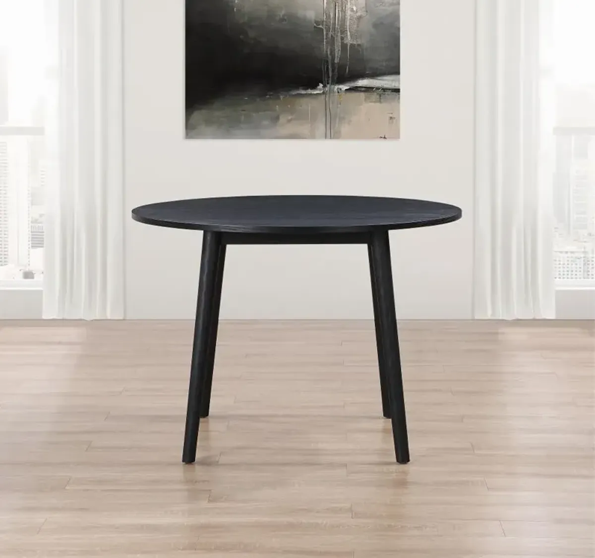 Willa Black Round Dining Table