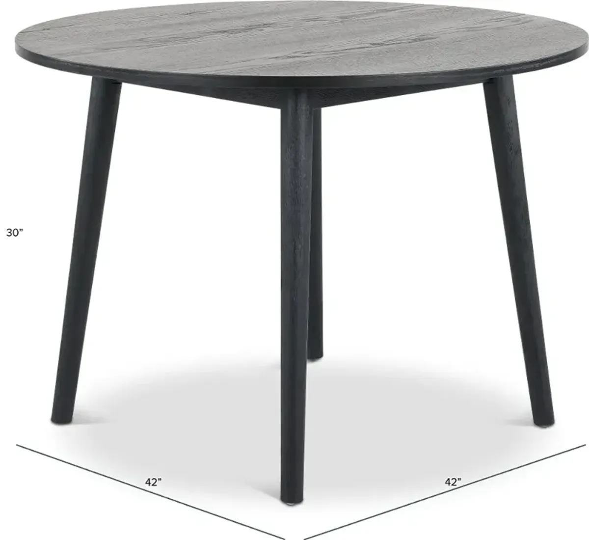 Willa Black Round Dining Table