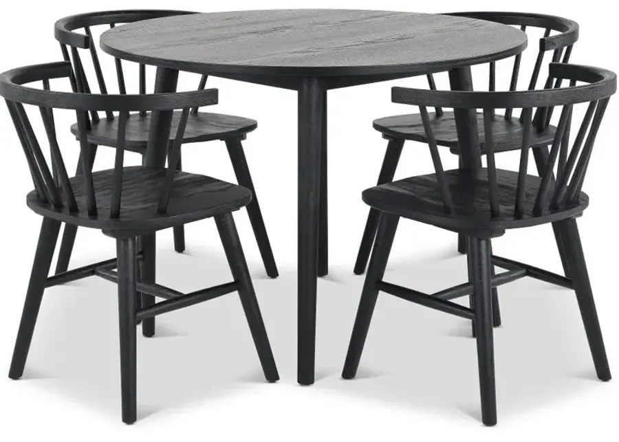 Willa Black 5 Piece Dining Set