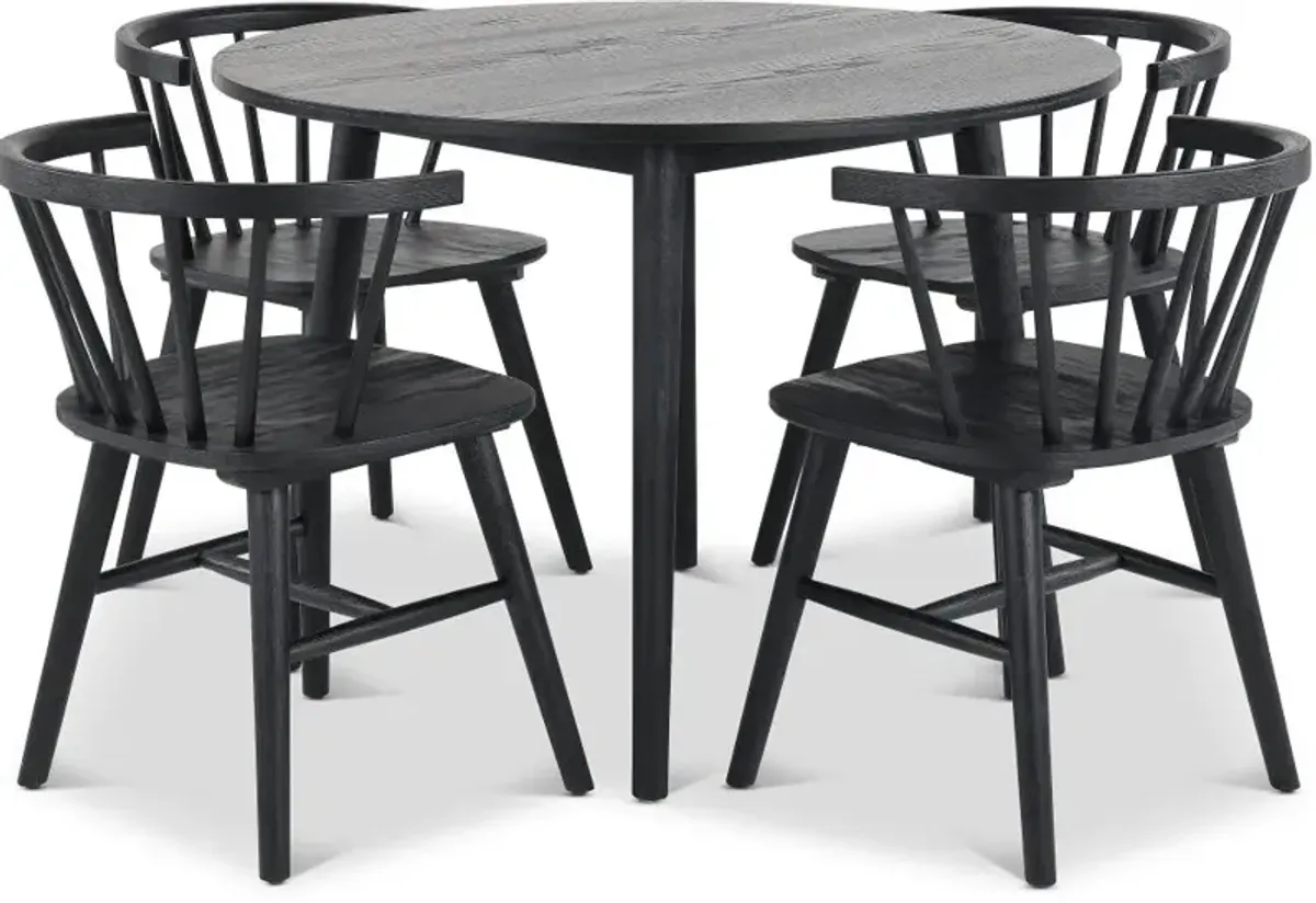 Willa Black 5 Piece Dining Set