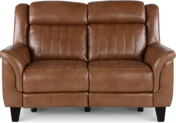 Kimball Caramel Power Reclining Loveseat
