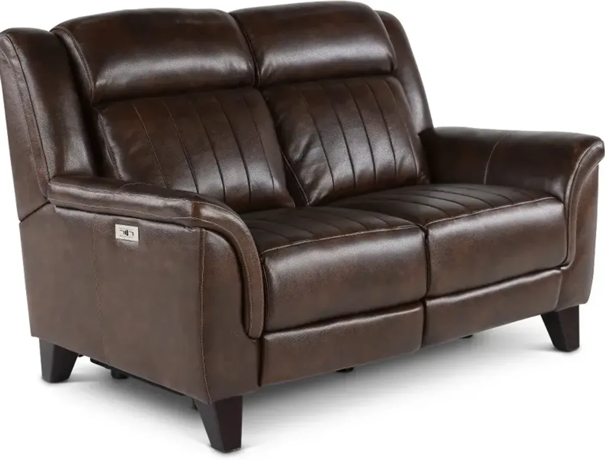 Kimball Chocolate Power Reclining Loveseat