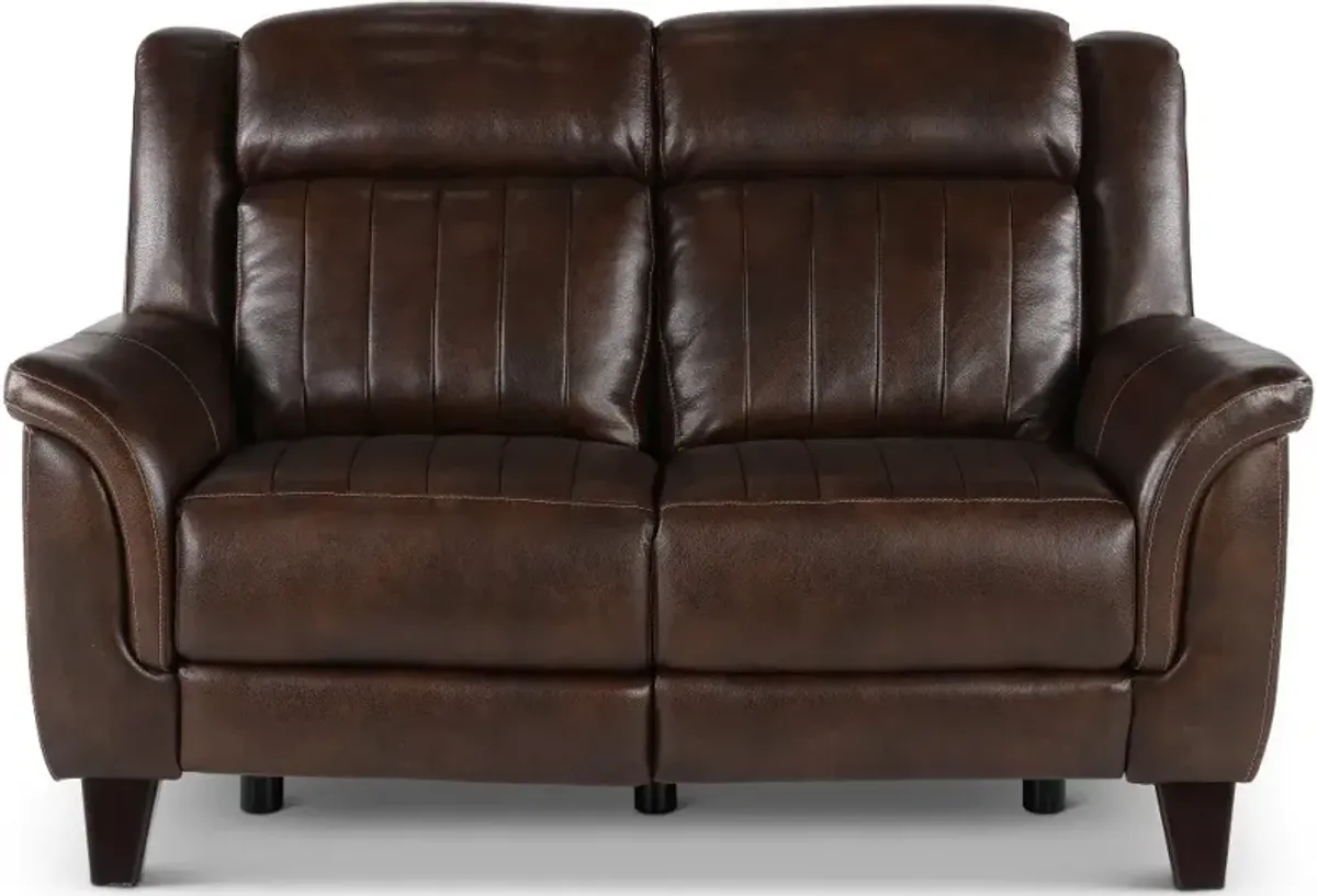Kimball Chocolate Power Reclining Loveseat