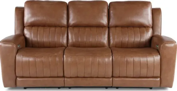 Pierce Caramel Brown Power Reclining Sofa