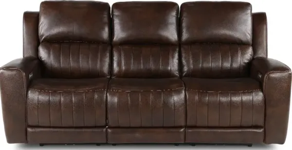 Pierce Chocolate Dark Brown Power Reclining Sofa