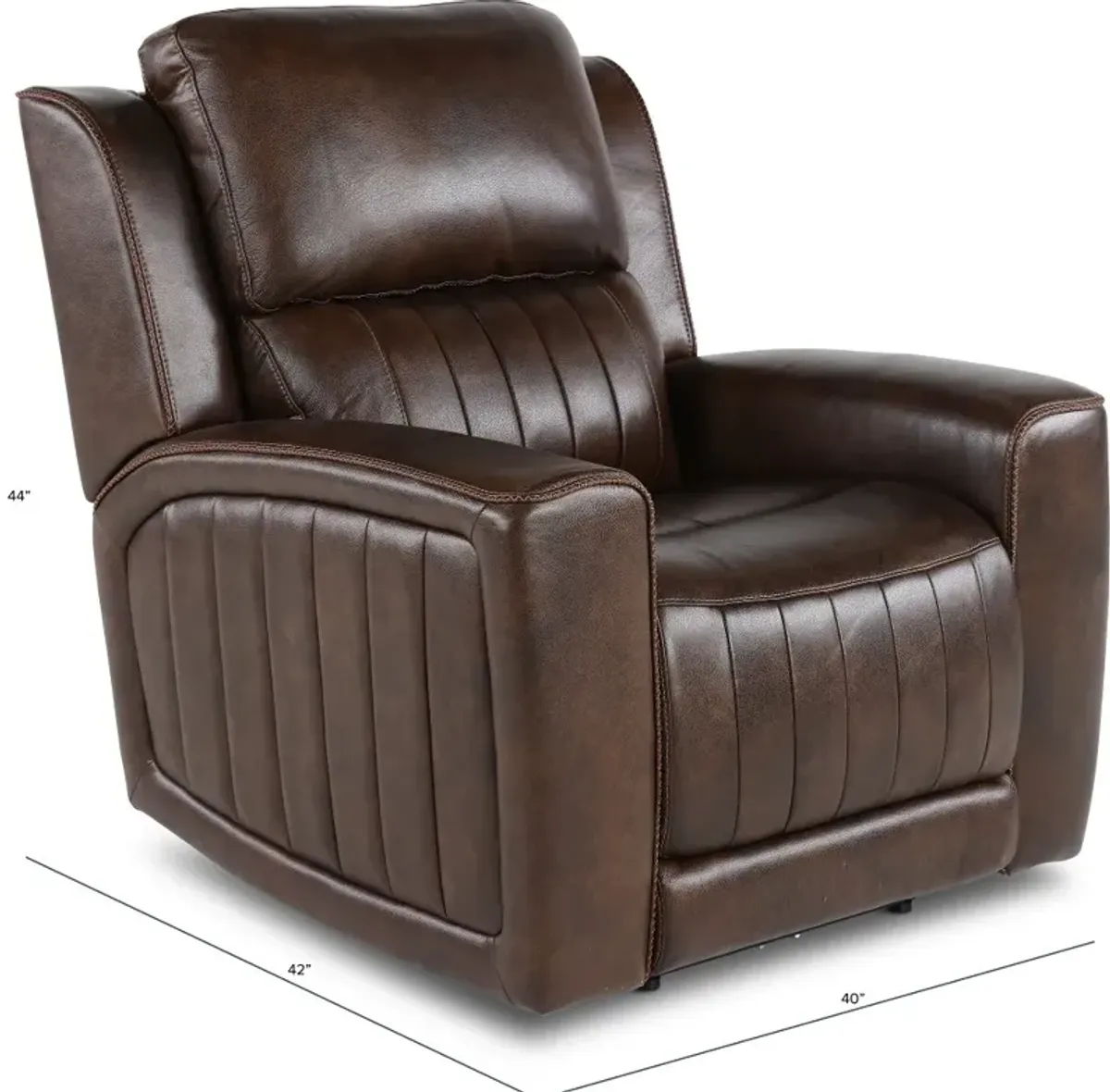 Pierce Chocolate Dark Brown Power Recliner