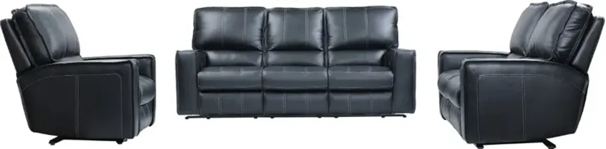 Rockford Black Power Reclining Sofa with Power Headrest