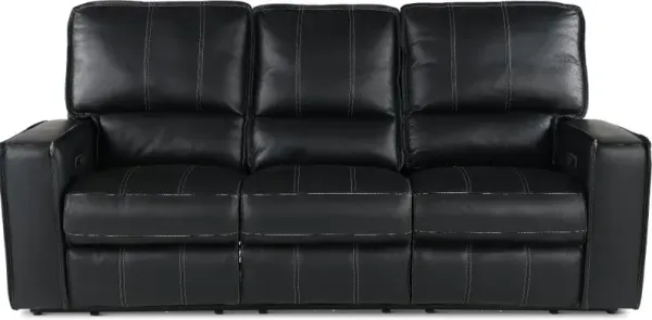 Rockford Black Power Reclining Sofa with Power Headrest