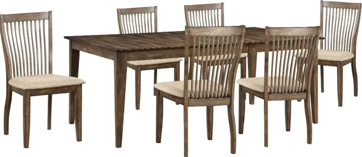 Zoey Brown 5 Piece Dining Room Set