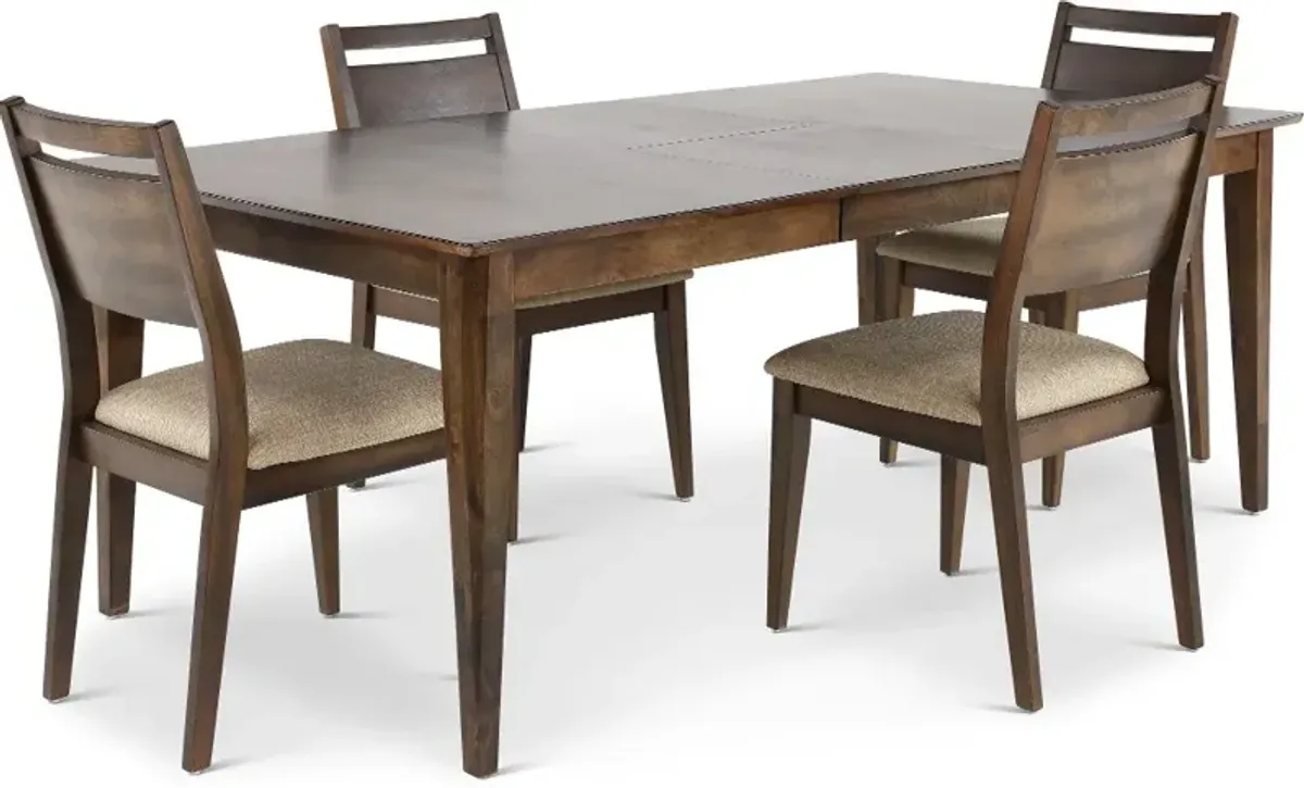 Zoey Brown 5 Piece Dining Room Set