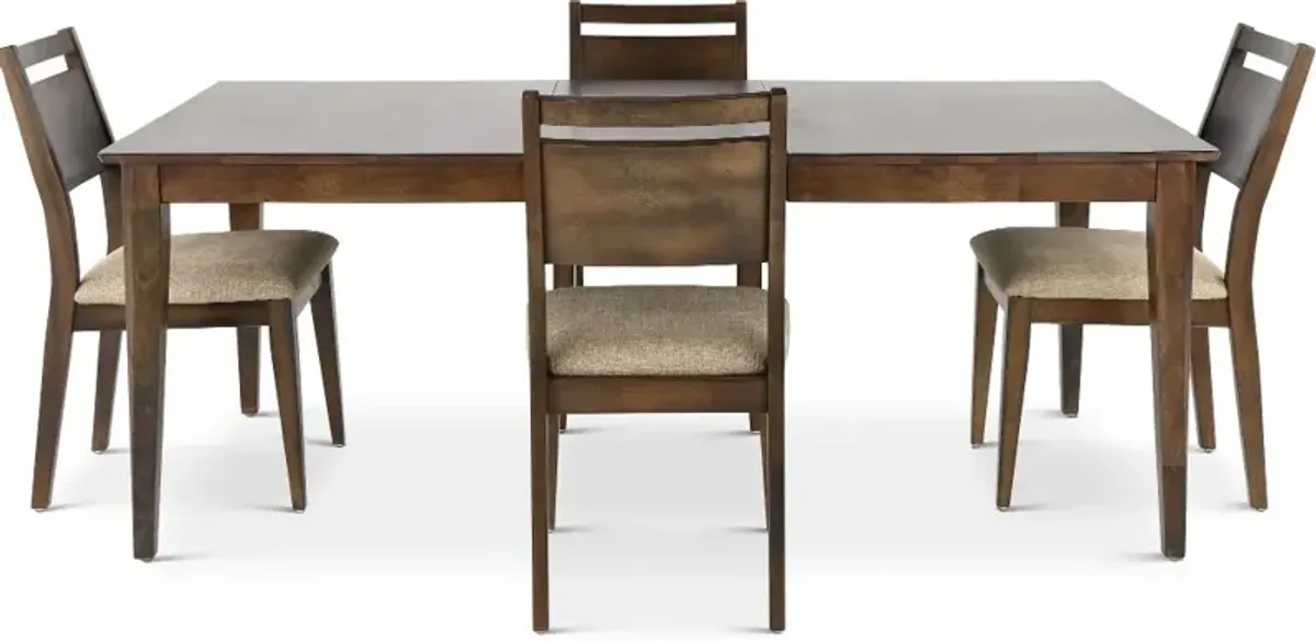 Zoey Brown 5 Piece Dining Room Set